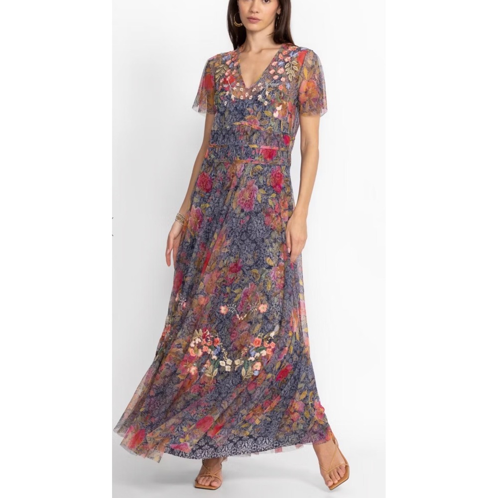 Johnny Was Locust Mesh Maxi Dress Size XS